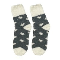 Par ženske čarape nejasne lepršave zadebljanje rastezljivo super meko meko drži topla koralj fleese