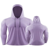 Bomotoo Summer Ležerne duksere TEE majice za muškarce Čvrsto kolor s kapuljačnim vrhovima Tunički trening Atletic ultraljubičastih majica