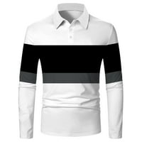 Polo majica za muškarce Četiri godišnja doba slobodno vrijeme modne šivene boje kontrast dizajna rever gumba dugih rukava