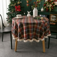 Gooyec Stoycloth obuhvata stolske dekore Božićni vintage stolnjaci za pranje ruku luksuzno prašine otporne na prašinu Okrugli kaib kafe crveni promjer 35 ''