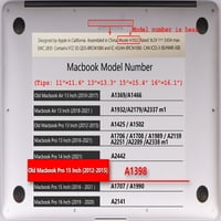 Kaishek Hard Shell za stari Macbook Pro S s mrežnom ekranom A1398, Mramor 344
