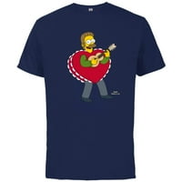 Simpsons Ned Flandri pjevaju srce - pamučna majica kratkih rukava za odrasle - prilagođena-atletska