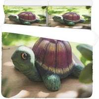 Posteljina set Lijepa šarena kornjača Twin Veličina prekrivača sa jastukom za kućni posteljina ukras