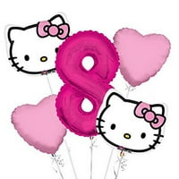 Hello Kitty Head Balloon Bouquet 8. rođendani - potrepštine za zabave