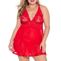 Strungten ženska seksi mrežanje rublja Halter Solid Color Nightdress suspender pidžama