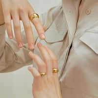 Heiheiup Dome Izjava prstenovi pozlaćeni gustim prstenovi za guste trake za žene minimalistički modni