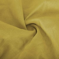 Jyeity Pokloni nastavnika, gumb Labavi pamučni i posteljini džep pantalone Hlače ženske gamaše sa džepom žute veličine l