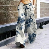 Amousa ženska moda retro casual labava punjača širine nogu sa džepovima sa džepovima