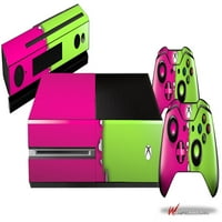 Ripped Colors Hot Pink Neon Green - Kožom paket naljepnica Stit Skin odgovara XBO jednoj konzoli originalni, kinect i kontroleri