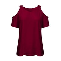 Majice za žene grafička košulja Ljeto van ramena TOP V BluZA od pune boje Top kratkih rukava The Womens Thirts