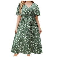 Idoravan ženska ljetna majica Dress Clearence Žene Prevelike ljetne casual s kratkim rukavima Vreći rukavske haljine labave haljine