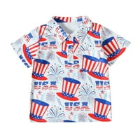 Booker Toddler Boys Girls Chort rukav Dan nezavisnosti 4. jula Dječja vrhova majica sa džepom