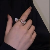 Flose za žene za žene Mother Day Pokloni Red Mahjong Ring Svestrani prsten Autonomna teleskopska širina