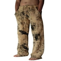 NIUER MAN patchwork pantalone za crtanje Muški vintage dno životinjski tiskani radovi cvjetni ispis casual pantalone KZ- XL