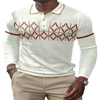Muška polo majica rezervat rect majice s dugim rukavima TEE boja blok jesen na vrhu poslovnog bluza