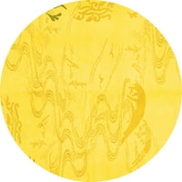 Ahgly Stroj za upotrebu u zatvorenom okrugle apstraktne žute moderne prostirke, 5 'kruga
