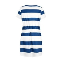 Advoicd Mornarske ljetne haljine za žene modne žene bez rukava bez rukava cvjetna print ženska mini