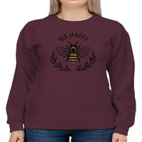 Pčela sretna priroda vijenčana dukserica žena -Image by shutterstock, ženska velika