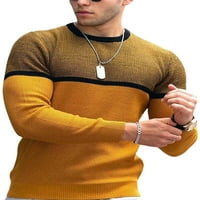 Capreze muškarci Jumper Top pleteni džemper s dugim rukavima Ležerne prilike za pletene vrhove Crew Crt Yellow 2xL