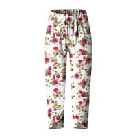 Ženske pamučne posteljine Capri manžetne hlače Ljetna popusta na prodaju visoki elastični struk prozračna