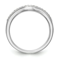 0.12ct. CZ Čvrsta stvar 14k bijeli zlatni vjenčani prsten za vjenčanje