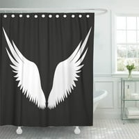 Angel White Wings na crnim krilima Crno bijelo apstraktno anđeone zavjese za tuširanje ptica