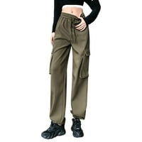 Streetwear casual ženske gaće Ženske obložene slovo Ispiši sportske joggers pantalone sa džepovima topli zimski duksevi