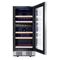 Boce dvostruka zona hladnjak sa niskim bukom hladnjak mali vinski hladnjak za kućnu baru sa digitalnom kontrolom temperature, staklena vrata i unutrašnjost