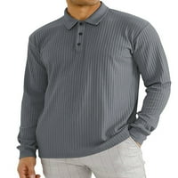 Nizieer MENS Polo košulja Down Bluza Dugi rukav Tors Ležerne prilike Casual T majica Rezervni vrat Majica