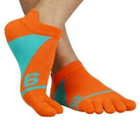 Parovi muških pamuka s pet prstiju čarape znoje se upijaju sportove sportovi splitske nožne čarape-narandžaste