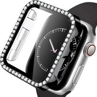 Bling tvrdi poklopac za Apple Watch Case Diamond kaljeno staklo Zaštitni šljokica za zaštitu odbojnika za iWatch serije SE 1
