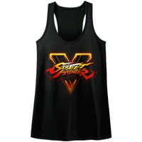 Street Fighter SFV logo Crna ženska trkačka tenk top