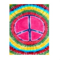 Multi-Color Tie Dye mirovni znak tapiserija - 58 82