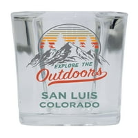 San Luis Colorado Istražite otvoreni suvenir Square Square Bany alkohol Staklo 4-pakovanje