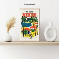 Putovni plan - Vintage Mexico Wall Art - Zapadna obala Meksičkog printa - Unformend Wall Art Poster