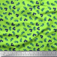 Soimoi Zelena pamučna pamučna tkanina od listova i cvjetni umjetnički otisak šivaći tkaninski dvorište širom