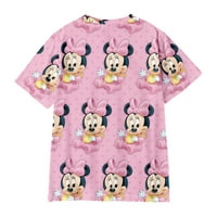 Mickey Minnie tiskana majica za posade za djevojke dječake, crtani mickey miš casual top