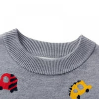 Dječji dječaci pleteni džemper dugih rukava okrugli ovratnik duks duks pamuka pulover džemper 2-7t