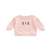 Kiapeise Toddler BABY SIGIJA podudaranje odjeće, slova dugih rukava Ispiši pulover dukserice za sestrinu