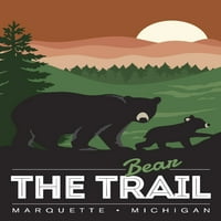 Marquette, Michigan, Medvjed staze, vektorski stil Pritisnite Art