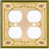 Preklopni poklopac ploče za metalno svjetlo Viktorijanski kraljevski cvjetni okvir zelena žuta FRA063