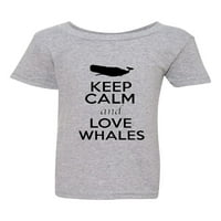Držite mirne i ljubavne kitove morskog ljubitelja životinja smiješna mališana dječja majica majica