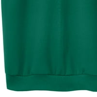 Xihbxyly ženske dukseve pulover čišćenje pune boje dugi baršun labavi casual dugih rukava s kapuljačom s kapuljačom s kapuljačom s džepovima s džepovima odjeća Božićne zelene m