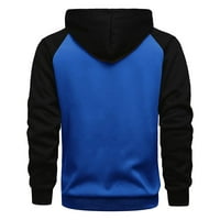 Bazyrey muška jakna Vodootporna boja kontrast sa zatvaračem s kapuljačom s kapuljačom plus veličina casual plišana odjeća plava m