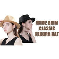 Žene Muškarci Retro stil Široka Bruća Panama Hat Buckle od vune Fedora šešir