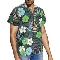 Corashan Fit majice Mens Hawaii cvjetne košulje kratki rukav vlagu Wicking Dugme za sušenje košulja dolje Tropska kuća za odmor Slim Fit Coofandy majice za muškarce