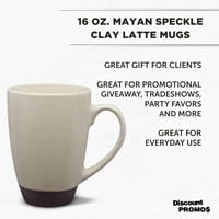 Mayan Speckle Clay Latte krigle oz. Set od 12, rasuti - savršen za čaj, espresso, kapućino, vrući kakao