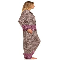 Lati Fashion Women Pijamas set hlača i gornji dugi rukav, dvodijelni ženski pidžami set ljubičaste veličine