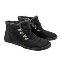 Gomelly Womens Boots Fau Fur tople čizme čipke zimske cipele Casual Ankle Bootie Walk Walk Black 5