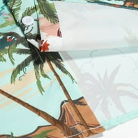 Sanbonepd Muške košulje muške ljetne modne casual havajska print morska plaža Lapl dugme T majica majica s kratkim rukavima Šifra majica